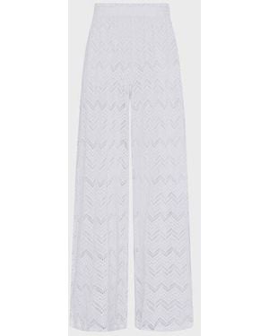 Vilebrequin Wide-Leg Trousers Mesh - White