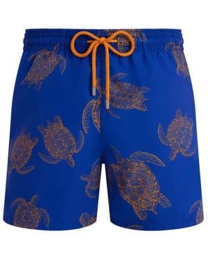 Vilebrequin Pantaloncini Mare Uomo Tortues Galuchat - Blu