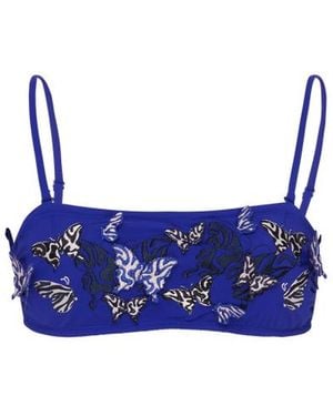 Vilebrequin Bra- Style Bikini Top Embroidered Disco Butterflly - Blue