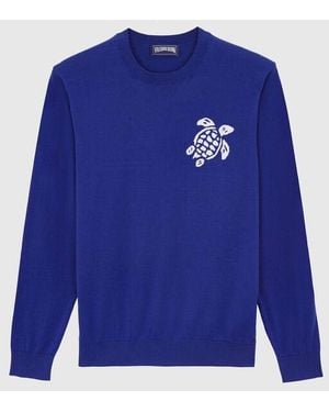 Vilebrequin Cotton Jumper Turtle - Blue
