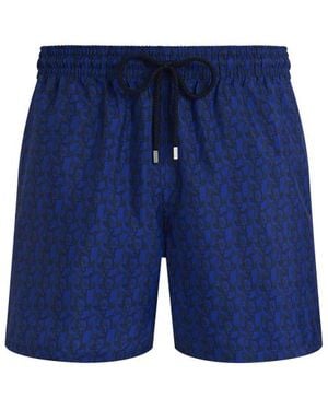 Vilebrequin Ultra-Light And Packable Swim Shorts Turtlles Net - Blue
