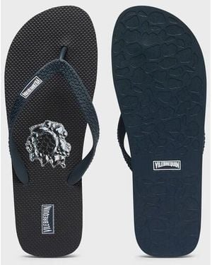 Vilebrequin Flip Flops Bubbles Turtles 3D - Blue