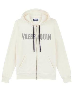 Vilebrequin Cotton Full Zip Hoodie Sweatshirt Stitched Logo - White