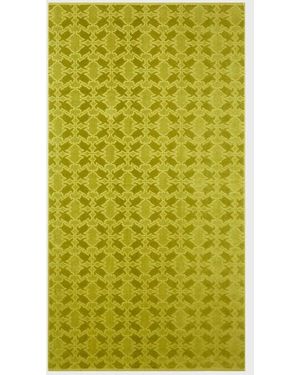 Vilebrequin Organic Cotton Beach Towel Turtles Net Jacquard - Green