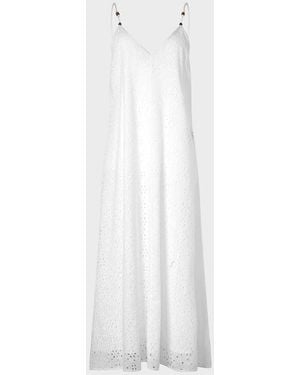Vilebrequin Floral Broderie Anglaise V-back Maxi Dress - Cover-up - Lizze - White - Size Xs