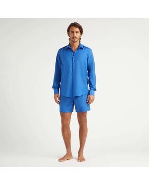 Vilebrequin Wool Shirt Solid - Blue