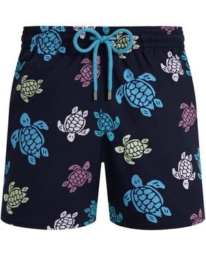 Vilebrequin Tortues Multicolores Stretch-badeshorts Für Herren - Blau