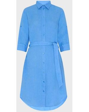 Vilebrequin Linen Shirt Dress Solid - Dress - Ludovie - Blue - Size L
