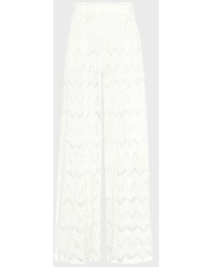 Vilebrequin Wide-Leg Trousers Mesh - White