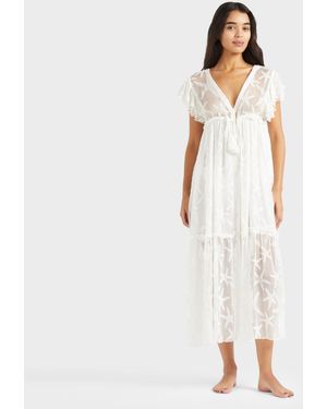Vilebrequin Long Transparent Silk Starfish Dress - White