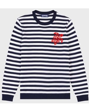 Vilebrequin Crewneck Striped Cotton Jumper - Red