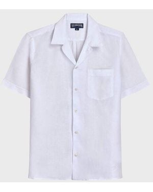 Vilebrequin Bowling Linen Shirt Solid - Shirt - Charli - White - Size S