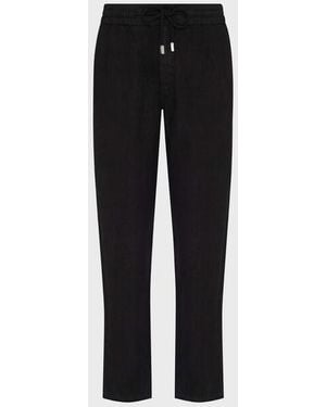 Vilebrequin Linen Trousers Regular Fit Solid - Black
