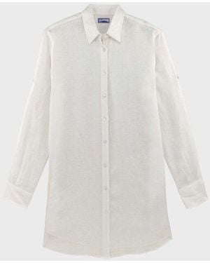 Vilebrequin Linen Shirt Dress Solid - Shirt Dress - Fragance - White - Size Xs