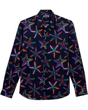 Vilebrequin Organic Cotton Shirt Disco Stars - Blue