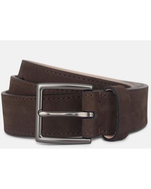 Vince 32Mm Nubuck Leather Belt - Brown