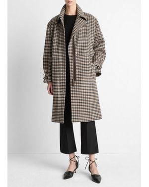 Vince Plaid Car Coat - Multicolour