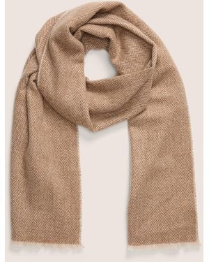 Vince Herringbone Cashmere Scarf - Natural