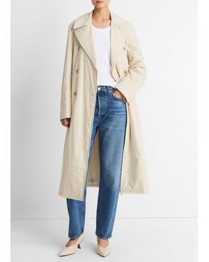 Vince Padded Cotton Long Coat - Blue