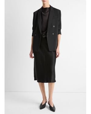 Vince Satin Slip Skirt - Black