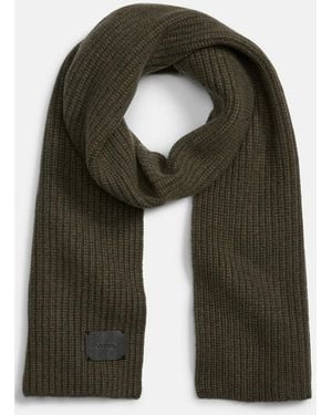 Vince Cashmere Shaker-Stitch Scarf - Green