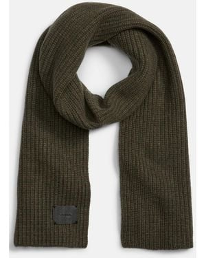 Vince Cashmere Shaker-Stitch Scarf - Green