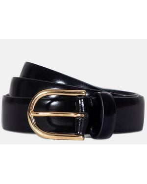 Vince 25Mm Spazzolato Leather Belt - Black