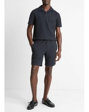 Vince Seersucker-Knit Stretch-Cotton Short - Blue