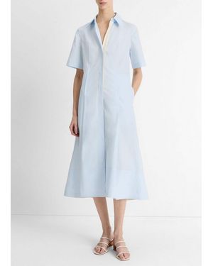 Vince Canvas Tape Cotton Shirt Dress - Blue