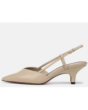 Vince Levvy Leather Slingback Heel - Natural