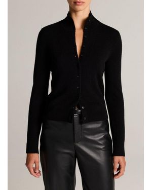 Vince Wool & Cashmere-Blend Turtleneck Cardigan - Black
