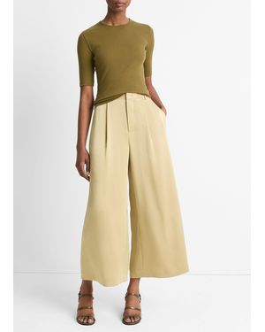 Vince Mid-Rise Satin Culotte - Natural