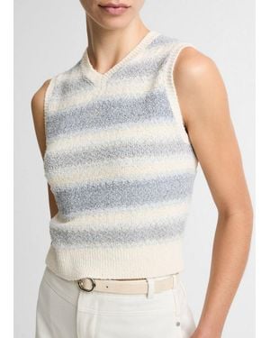 Vince Summer Fair Isle Silk-Blend Sweater Vest - White