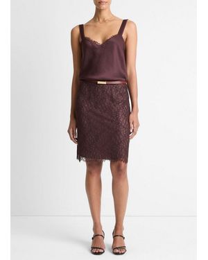 Vince Short Lace Skirt - Red
