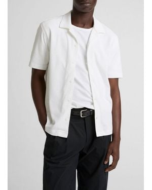 Vince Mesh-Knit Cotton-Blend Cabana Shirt - White
