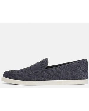 Vince Santino Woven Suede Loafer - White