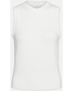 Vince Cotton-Blend Bouclé Shell - White
