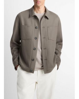 Vince Italian Splittable Wool-Blend Shop Jacket - Grey