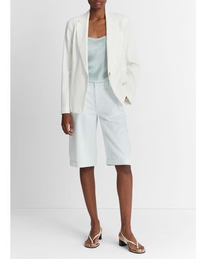 Vince Linen-Blend Single-Breasted Blazer, Off - White