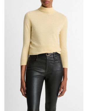 Vince 3/4 Sleeve Mock Sweater - Black