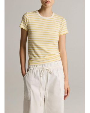Vince Striped Pima Cotton-Blend '90S Shrunken T-Shirt - Natural