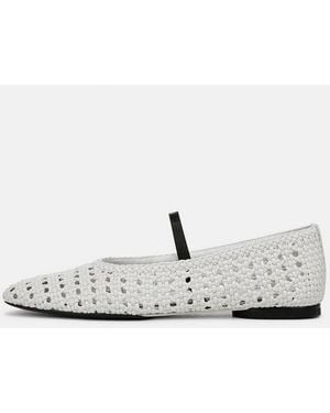 Vince Vivian Leather Mary Jane Flat - White