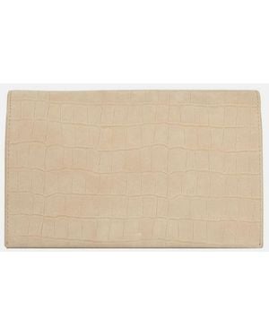 Vince Croc-Embsed Nubuck Leather Crsbody Wallet - Natural