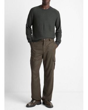 Vince Louie Relaxed Wool Flannel Cargo Pant - Black