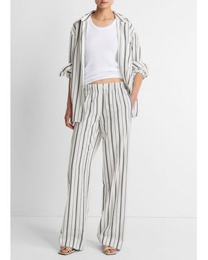Vince Resort Stripe Pull-On Pant - White