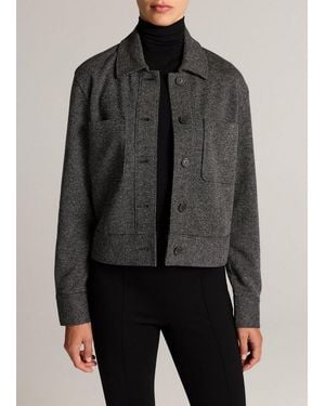Vince Houndstooth Italian Cotton-Blend Jacket - Grey