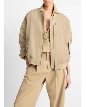 Vince Relaxed Tech-Fabric Bomber Jacket - Natural