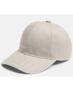 Vince Linen Baseball Cap - White