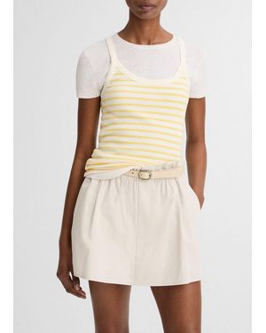 Vince Striped Pima Cotton-Blend Camisole - Natural