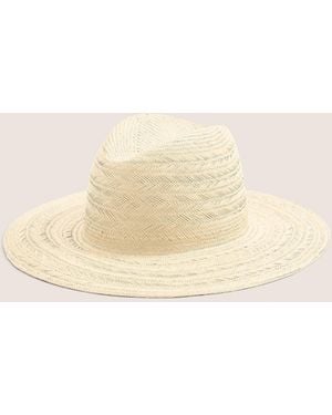 Vince Herringbone-Weave Straw Panama Hat - White